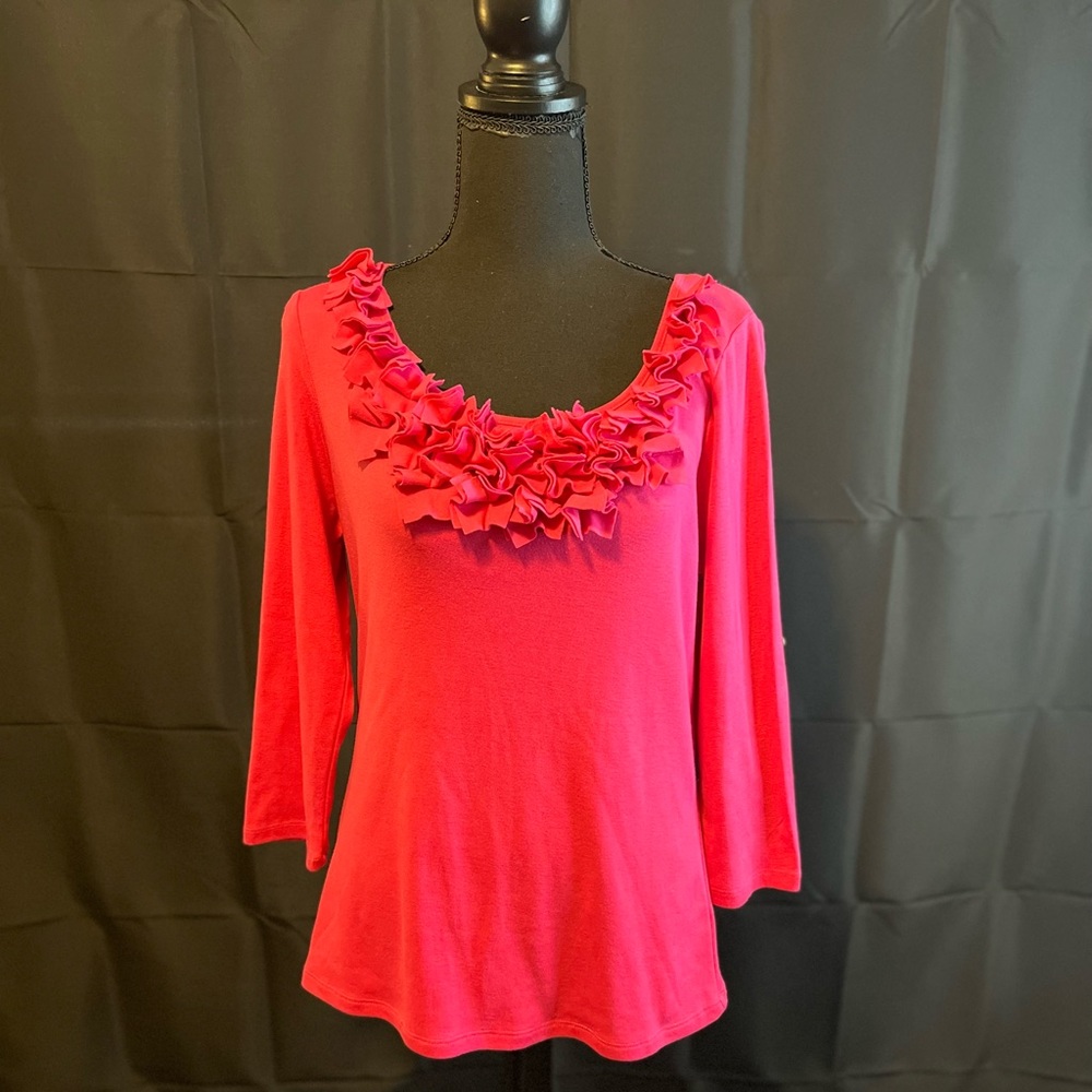 Pink Top with Fluffy Collar by Hampshire Studio